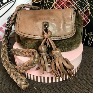 Juicy Couture vegan faux fur crossbody water stain